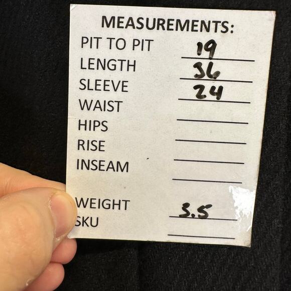 Cole Haan Black Faux Fur Trim Hooded Wool Long Duffle Pea Coat Womens Size 8 - Picture 16 of 16